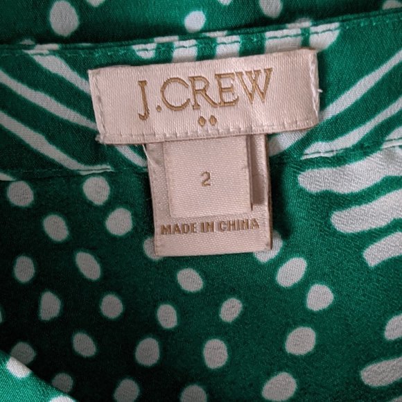 J. Crew Green and White Patterned  Sleeveless Top - Picture 4 of 6